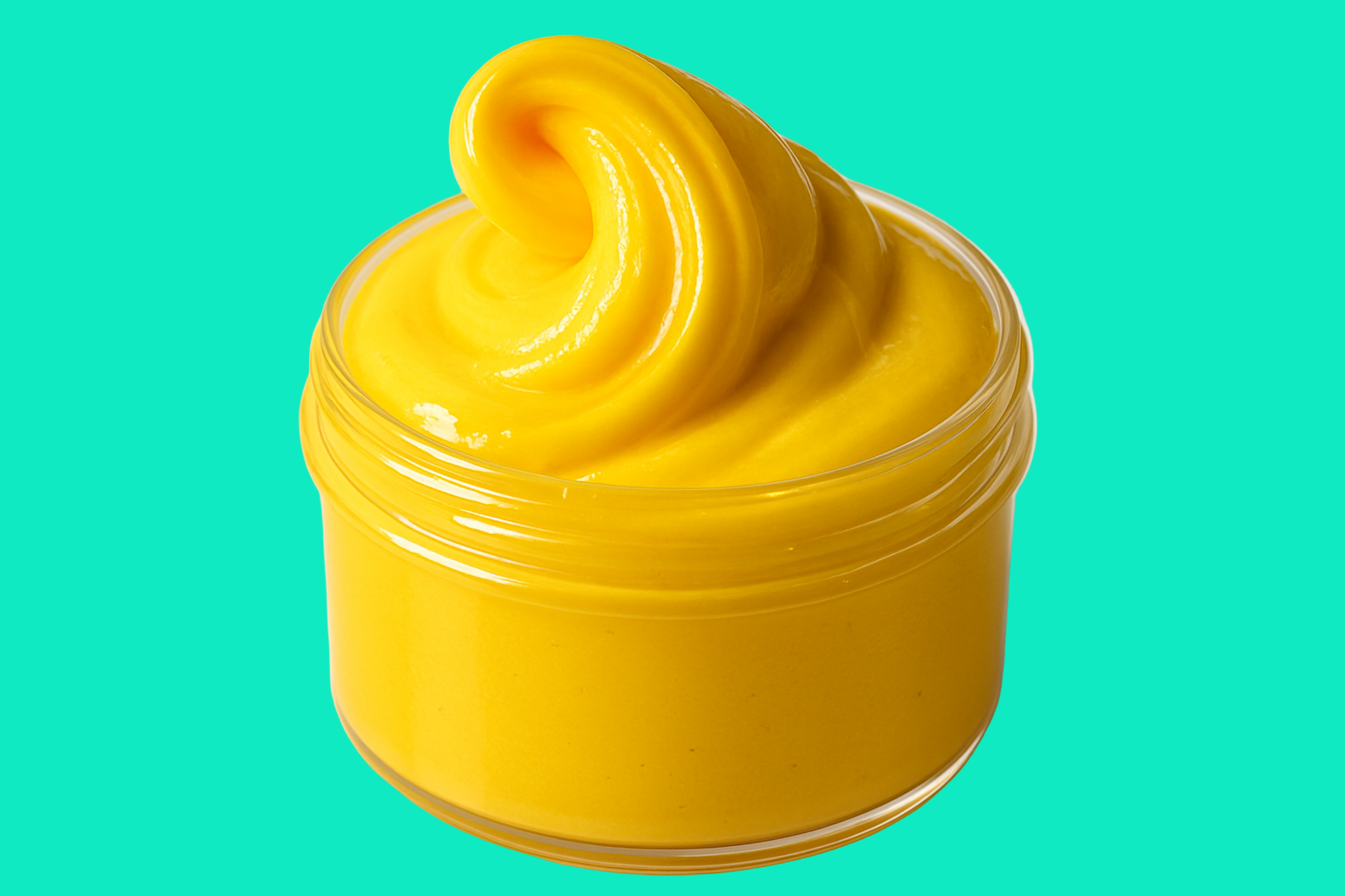 yellow buttery slime in a container